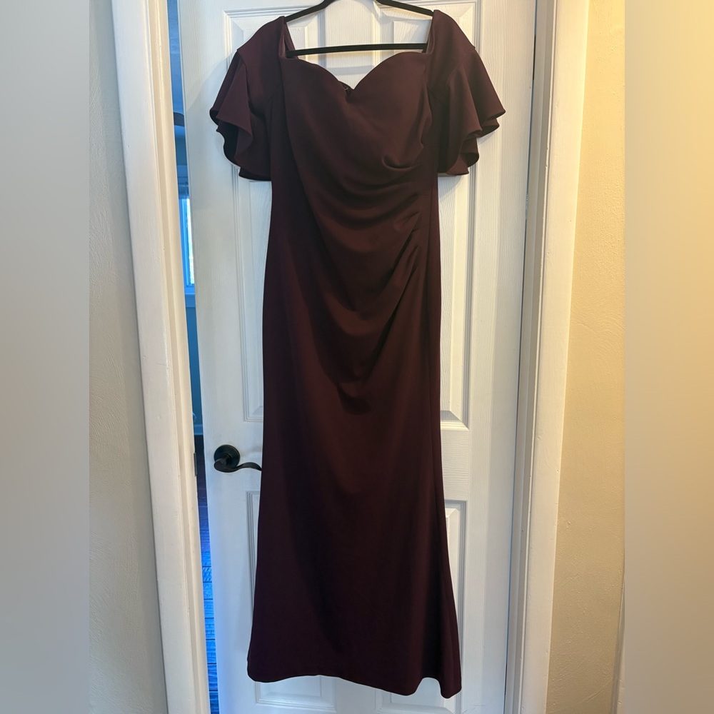 Calvin Klein Plum Sweetheart Off the Shoulder Dress